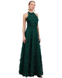 UNDRESS - Maissa Feather Long Evening Gown With Open Back - Lyst