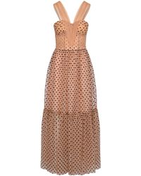 Lily Was Here - Charming Dress Made Of Tulle With Flocked Dots And Tulle On The Shoulders - Lyst