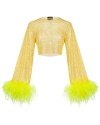 Santa Brands - Sparkle Feathers Top Wide Sleeves - Lyst
