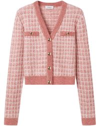CRUSH Collection - Checked Bouclé Tweed V-Neck Cardigan - Lyst