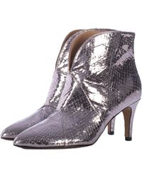 Toral - Textured Mauve Leather Ankle Boots - Lyst