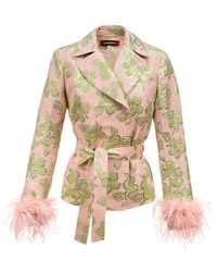 Andreeva - Jacquard Jacket №19 With Detachable Feather Cuffs - Lyst