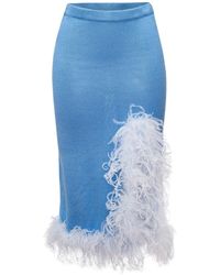 Andreeva - Knit Skirt-Dress With Feather Details - Lyst