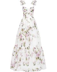 Millà - Apple Blossom Tender Floral Maxi Tie-Strap Dress - Lyst