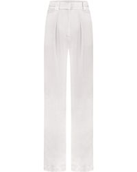 Total White - Satin Trousers - Lyst