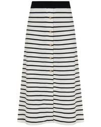 CRUSH Collection - Striped Button-Embellished Full Skirt - Lyst