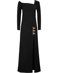 HERVANR - Beau Asymmetric Crepe Maxi Dress With Bows - Lyst