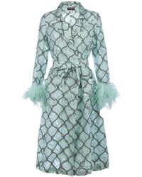 Andreeva - Mint Coat № 23 With Detachable Feathers Cuffs - Lyst