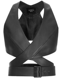 A.M.G - Leather Top - Lyst
