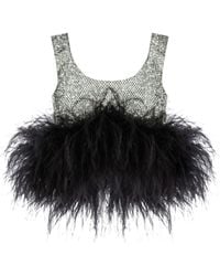 Santa Brands - Crop Top With Feathers - Lyst