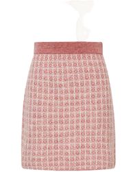 CRUSH Collection - Checked Bouclé Tweed Skirt - Lyst