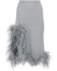 Andreeva - Knit Skirt With Feathers - Lyst