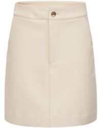 CRUSH Collection - Lambskin Leather Skirt With Metal Buttons - Lyst