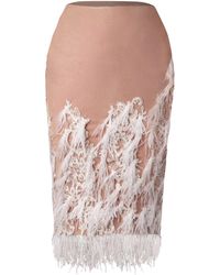 ANITABEL - Hazel Lace And Feather Knee Length Skirt - Lyst