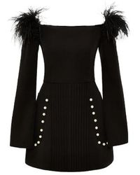 GURANDA - Buttoned Dress With Feathers - Lyst