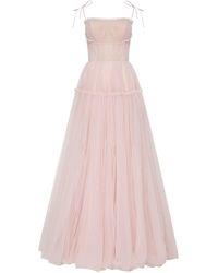 Millà - Misty Rose Tie-Straps Tulle Prom Dress - Lyst