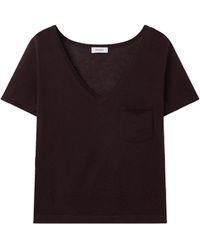 CRUSH Collection - Cashmere V-Neck T-Shirt With Pocket - Lyst