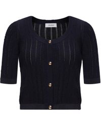 CRUSH Collection - Metallic Button-Embellished Cropped Cardigan - Lyst
