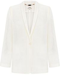 INNNA - Ivory Blazer-Shirt With A Mohair Weaving - Lyst