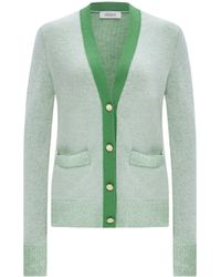CRUSH Collection - Double Cashmere Color-Blocked V-Neck Cardigan - Lyst