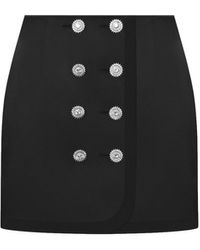 KEBURIA - Zircon Button Mini Skirt - Lyst