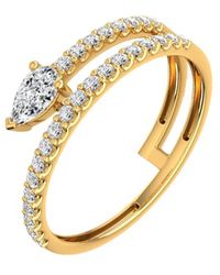 Rever - Double Pear Pave Ring - Lyst