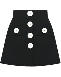 KEBURIA - Button Embellished Mini Skirt - Lyst