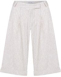 NAZLI CEREN - Marde Striped Linen Shorts - Lyst