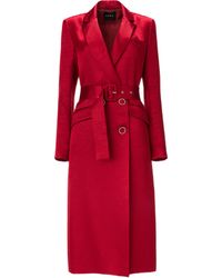Lita Couture - Belted Midi Trench Coat - Lyst