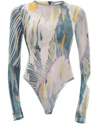 Andrea Iyamah - Elle Abstract Bark Mesh Bodysuit - Lyst