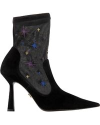 ATANA - Anna Boot 95 Suede And Star Embroidery - Lyst