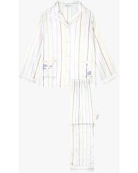 Manitu - Ocean Stripe Kid's Silk Pajama Set - Lyst