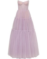 Millà - Tulle Maxi Dress With Ruffled Skirt, Garden Of Eden - Lyst