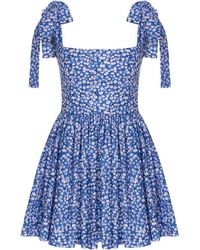 NAZLI CEREN - Audree Floral Print Poplin Mini Dress - Lyst