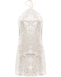 Lora Istanbul - Nina Sequined Halter Mini Dress - Lyst