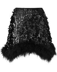 OW Collection - Virgo Sequin Feather Skirt - Lyst