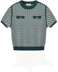 CRUSH Collection - Cotton And Cashmere Two-Tone Short-Sleeved Blouse - Lyst