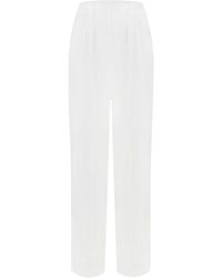 Total White - Wide Trousers - Lyst