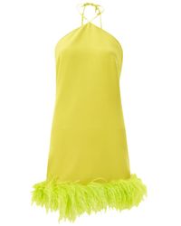 Lora Istanbul - Keira Halter Mini Feather Dress - Lyst