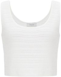 CRUSH Collection - Silk Wool Blend Pointelle-Knit Tank Top - Lyst