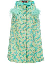 Andreeva - Mint Skirt With Feather Details - Lyst
