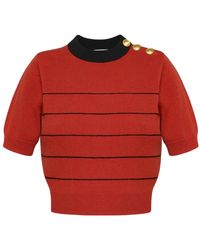 KEBURIA - Wool-Cashmere Striped Top - Lyst