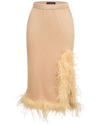 Andreeva - Peach Knit Skirt-Dress With Feathers - Lyst