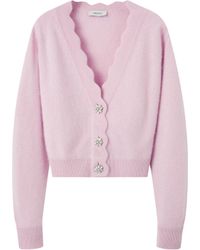 CRUSH Collection - Scalloped Fluffy Hand Brushed Cashmere Cardigan - Lyst