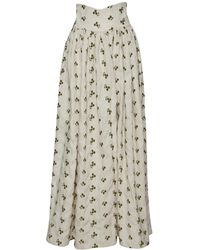 DOS MARQUESAS - Baya Del Bosque Embroidered Ankle Skirt - Lyst