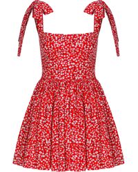 NAZLI CEREN - Audree Floral Print Poplin Mini Dress - Lyst