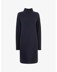 Whistles - Vy Amelia Funnel-neck Wool Midi Dress - Lyst