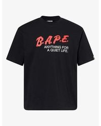 A Bathing Ape - Motto Logo-Print Cotton T-Shirt - Lyst