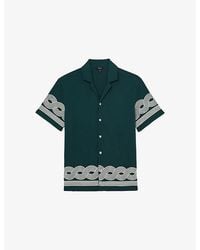 Reiss - Arden Embroidered-Trim Cotton-Blend Shirt - Lyst