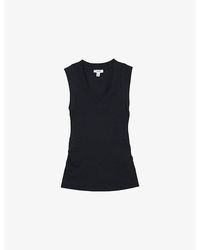 Reiss - Sandy V-Neck Ribbed Stretch-Cotton Vest - Lyst